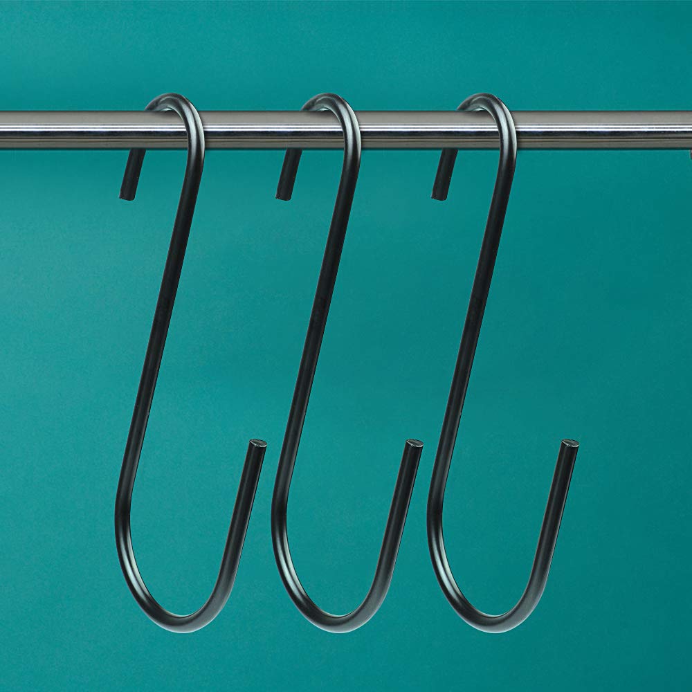3 Pcs 6′′ Bird Feeder Hook Heavy Duty Big S Hooks Hangers for Kitchen, Office, Wind Chimes, Lanterns, Gardening Tools, Hummingbirds Feeders, Bird House, Lanterns — view 2